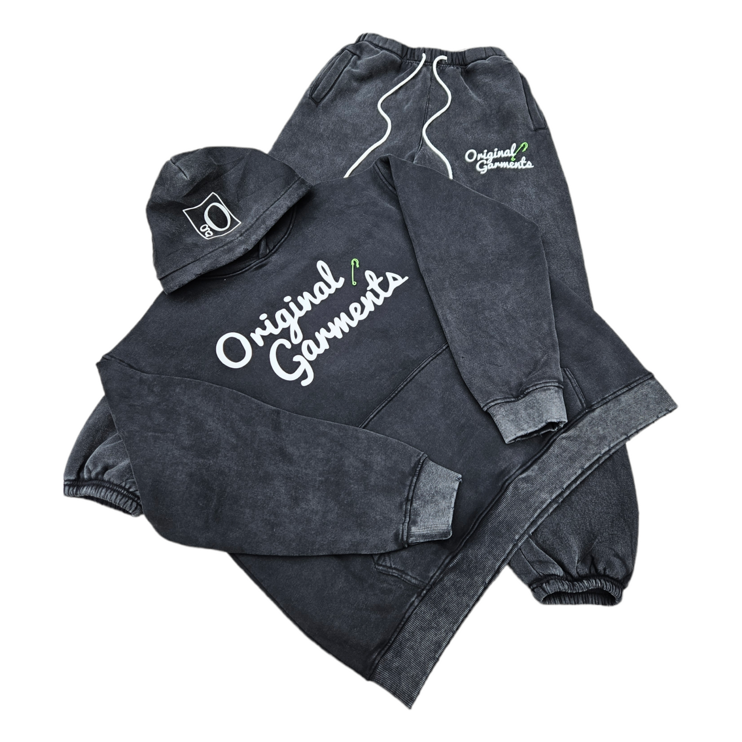 oG Signature Jogger Set-Black Acid Wash