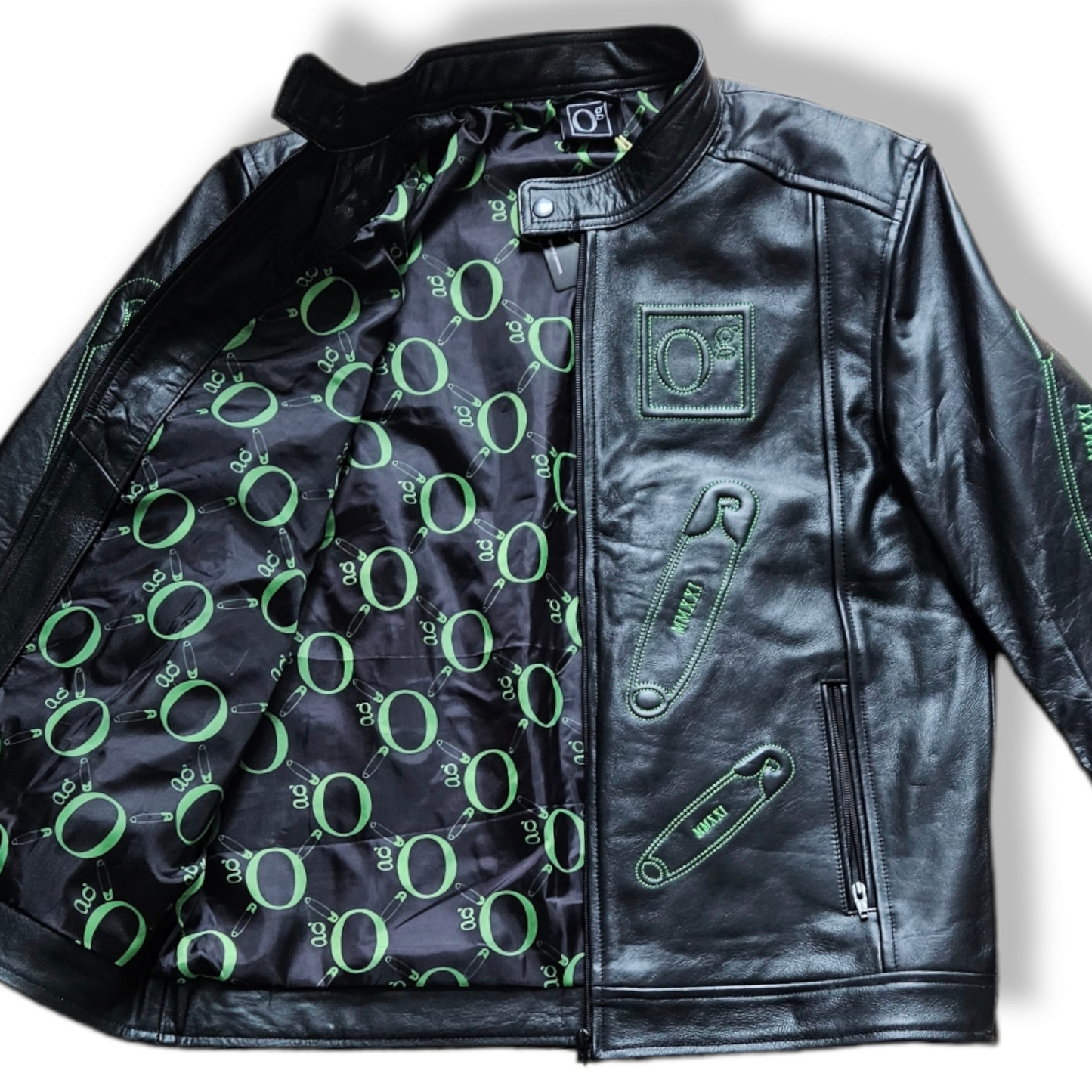 oG Embossed Logo Leather Jacket (PRE-ORDER)