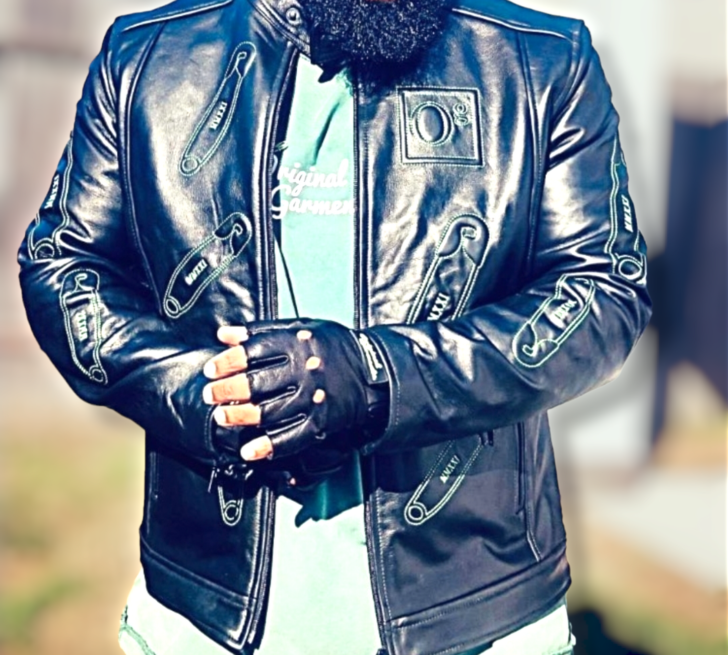 oG Embossed Logo Leather Jacket (PRE-ORDER)