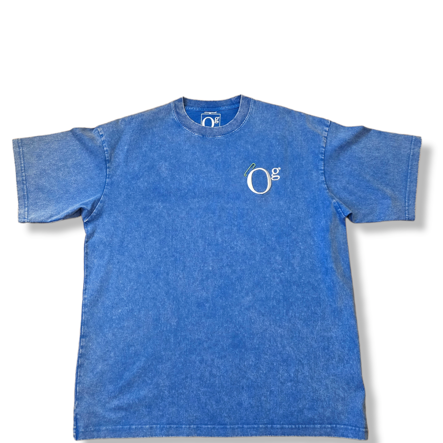 3D oG Element Distressed T-Shirt Denim Blue