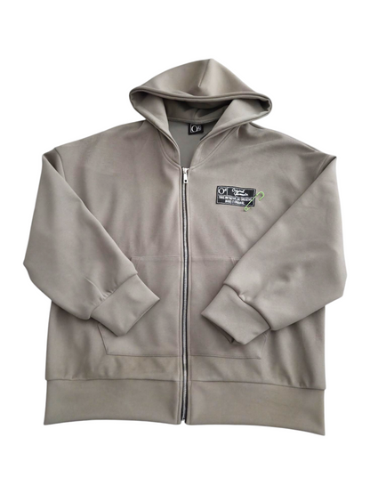 oG Signature Patch Suede Zip Hoodie