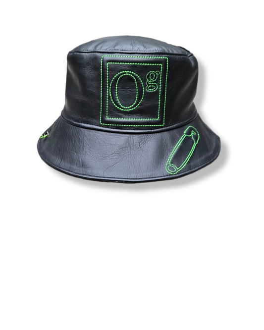 oG Embossed Logos Leather Bucket Hat (PRE-ORDER)