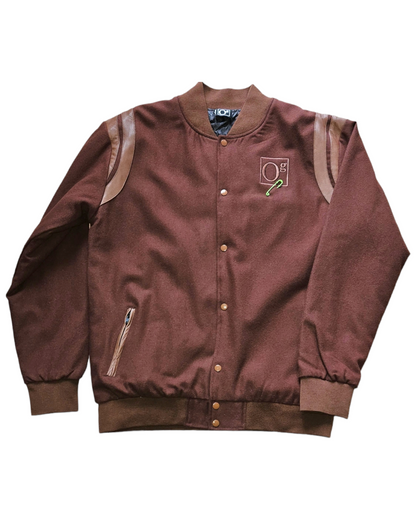 oG Signature Varsity Jacket Brown