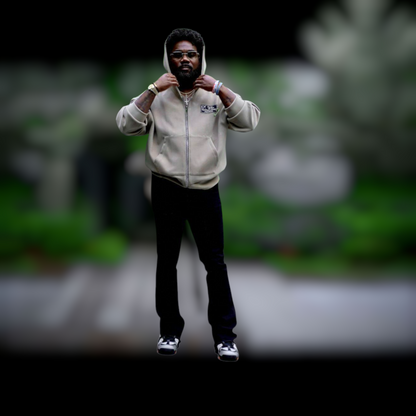 oG Signature Patch Suede Zip Hoodie