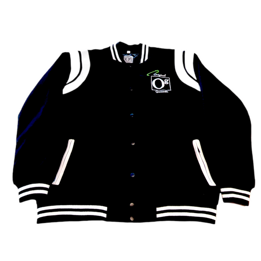 black varsity jacket